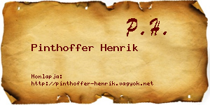 Pinthoffer Henrik névjegykártya