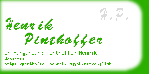 henrik pinthoffer business card